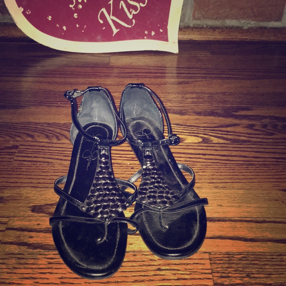 Black and metal sandal